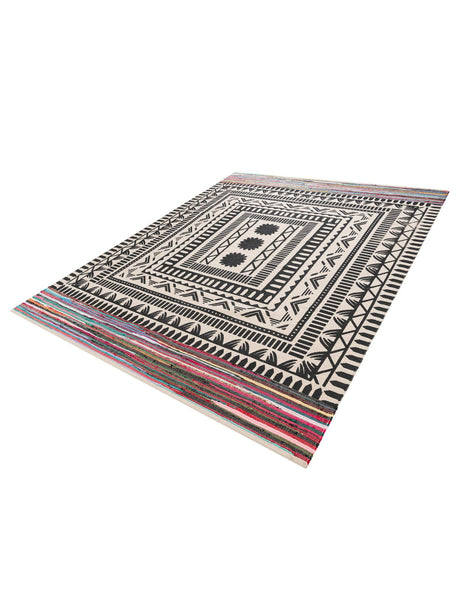 Multicolor 7' 10 x 10' Chindi Cotton Rectangle Area Rug Interior Design Home Decor Carpet Mat for Sale at Rug Engine