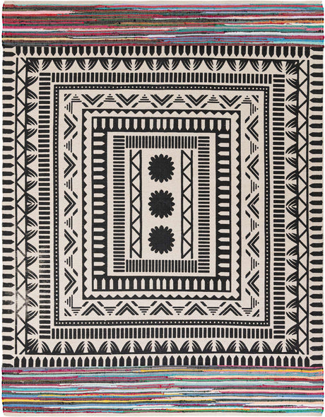 Multicolor 8' x 10' Chindi Cotton Rectangle Rug