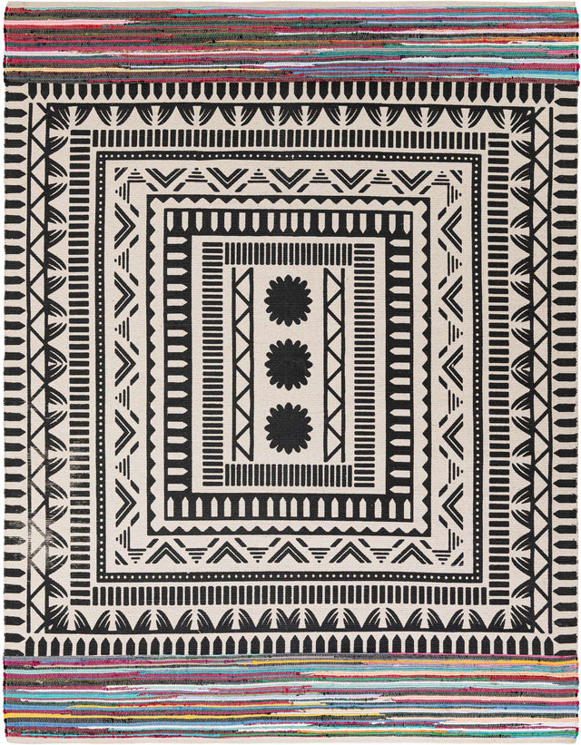 Multicolor 8' x 10' Chindi Cotton Rectangle Rug