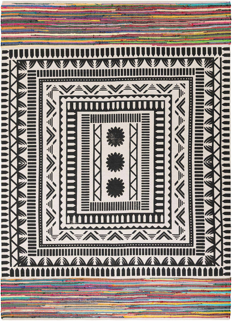 Multicolor 9' x 12' Chindi Cotton Rectangle Rug