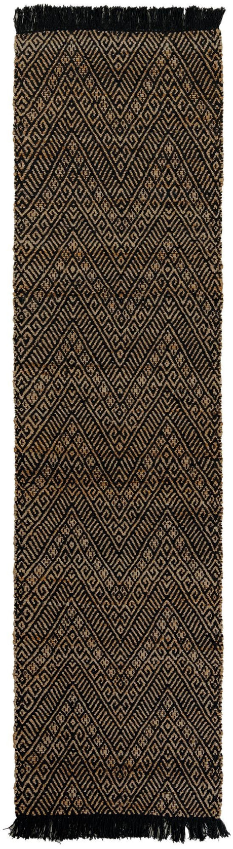 Black and Natural 2' 7 x 10' Braided Jute Runner Area Rug 100% Jute Hand Braided Natural Eco-Friendly Boho Style Carpet for Living Rooms Dining Office Space Dorms for Sale at Rug Engine