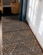 Black and Natural 2' x 8' Braided Jute Runner Rug