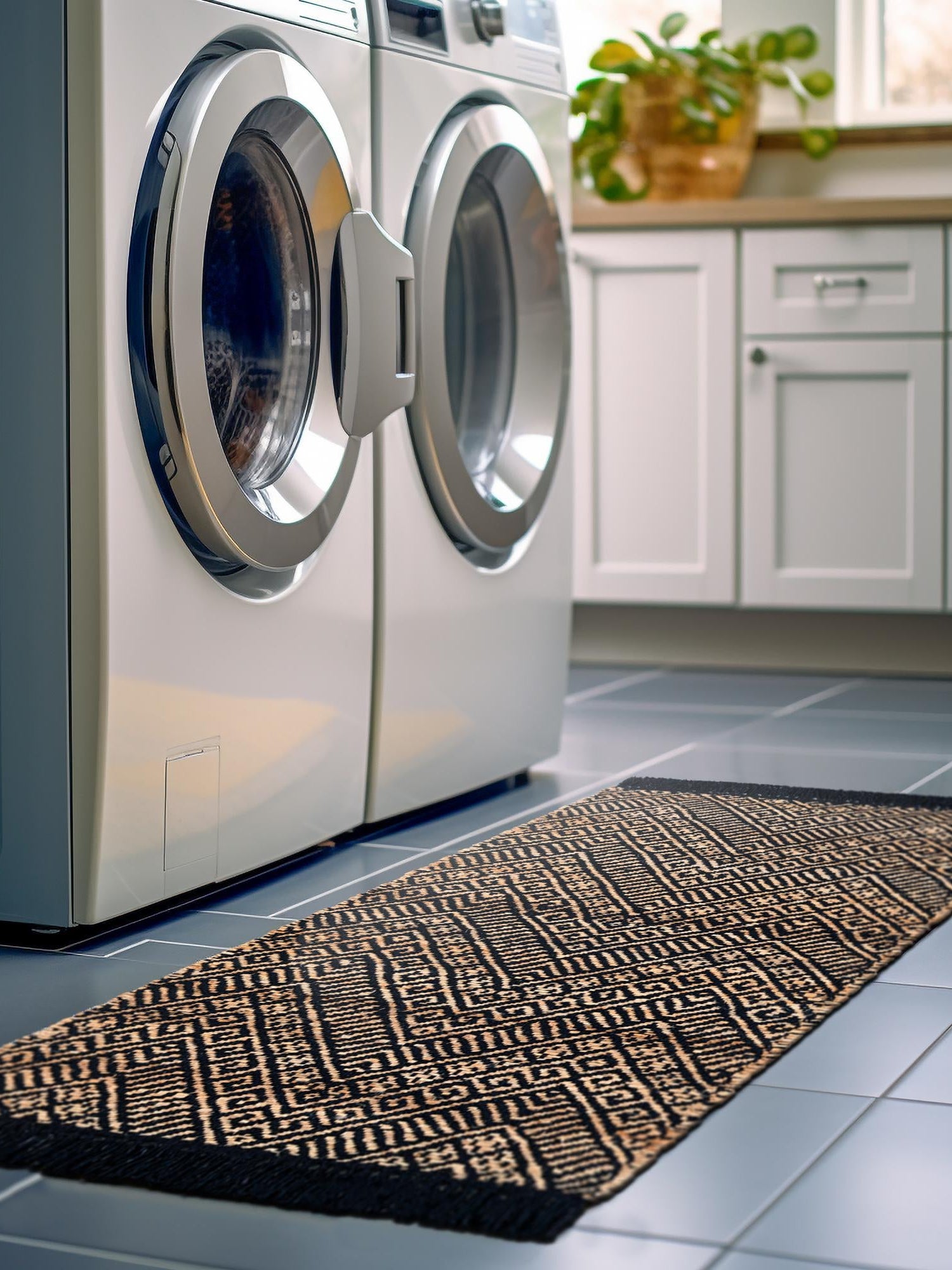 Black and Natural 2' x 6' 1 Braided Jute Runner Area Rug 100% Jute Hand Braided Natural Eco-Friendly Boho Style Carpet for Living Rooms Dining Office Space Dorms for Sale at Rug Engine