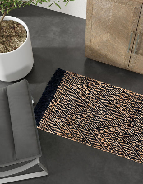 Black and Natural 2' 7 x 10' Braided Jute Runner Area Rug 100% Jute Hand Braided Natural Eco-Friendly Boho Style Carpet for Living Rooms Dining Office Space Dorms for Sale at Rug Engine