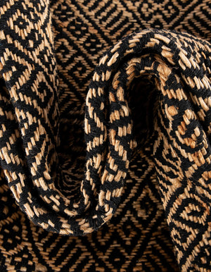 Black and Natural 3' x 10' Braided Jute Runner Rug
