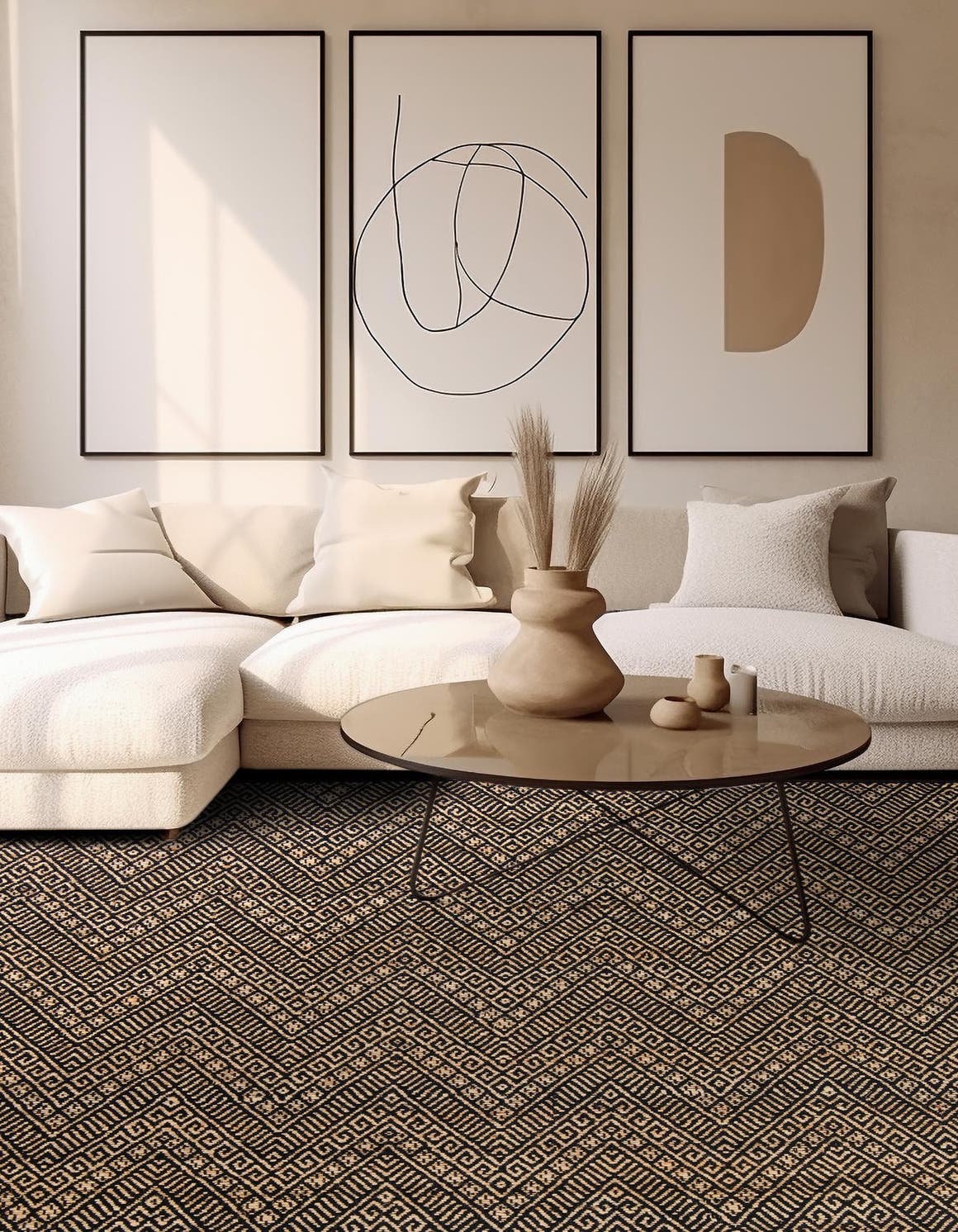 Black and Natural 6' 1 x 6' 1 Braided Jute Square Area Rug 100% Jute Hand Braided Natural Eco-Friendly Boho Style Carpet for Living Rooms Dining Office Space Dorms for Sale at Rug Engine