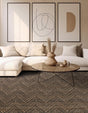 Black and Natural 6' 1 x 6' 1 Braided Jute Square Rug