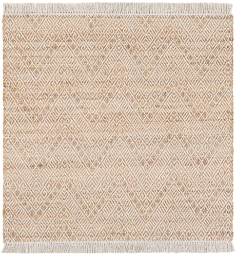 White and Natural 5' 1 x 5' 1 Braided Jute Square Area Rug 100% Jute Hand Braided Natural Eco-Friendly Boho Style Carpet for Living Rooms Dining Office Space Dorms for Sale at Rug Engine