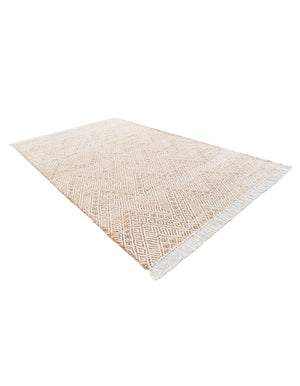 White and Natural 5' 1 x 8' Braided Jute Rectangle Rug