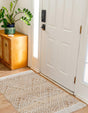 White and Natural 2' x 3' 1 Braided Jute Rectangle Rug