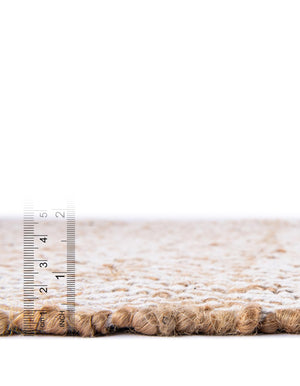 White and Natural 2' x 3' 1 Braided Jute Rectangle Rug