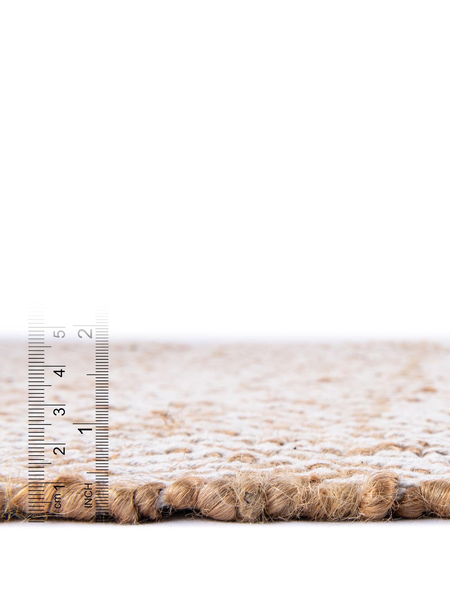 White and Natural 4' 1 x 6' 1 Braided Jute Rectangle Area Rug 100% Jute Hand Braided Natural Eco-Friendly Boho Style Carpet for Living Rooms Dining Office Space Dorms for Sale at Rug Engine