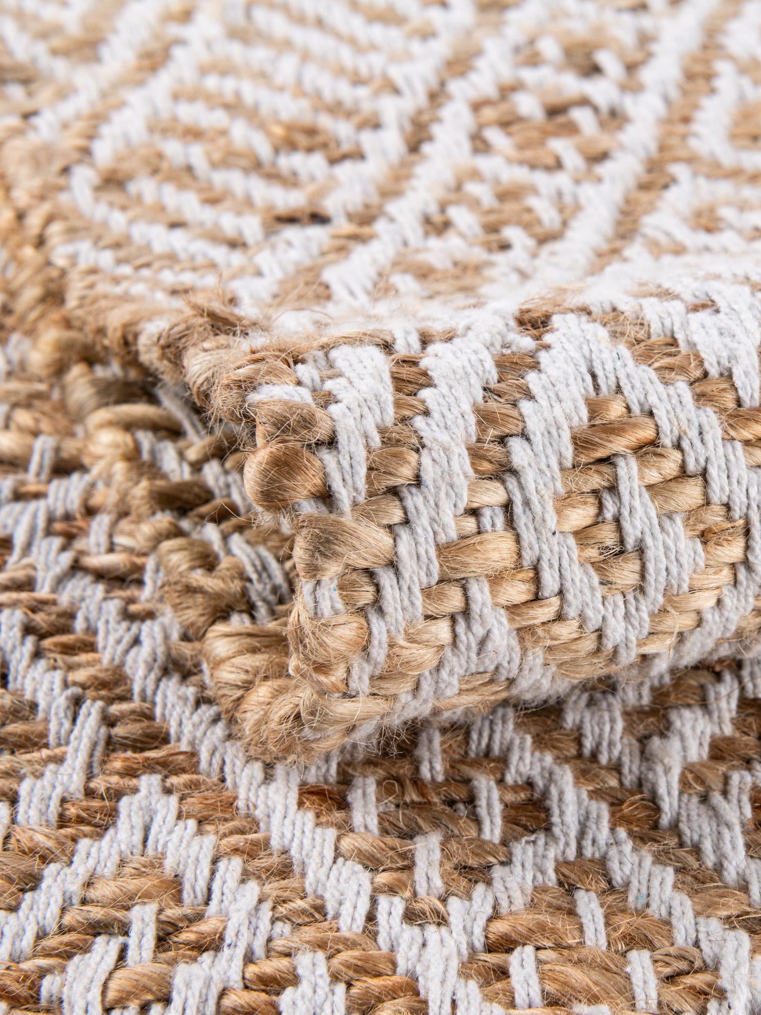 White and Natural 10' x 14' 1 Braided Jute Rectangle Area Rug 100% Jute Hand Braided Natural Eco-Friendly Boho Style Carpet for Living Rooms Dining Office Space Dorms for Sale at Rug Engine