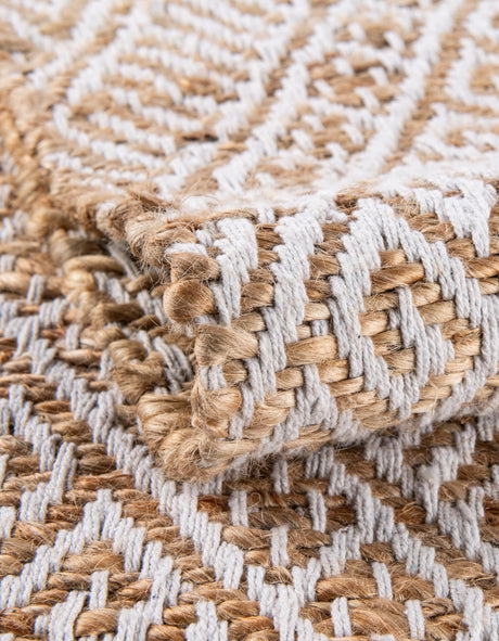 White and Natural 9' x 12' Braided Jute Rectangle Area Rug 100% Jute Hand Braided Natural Eco-Friendly Boho Style Carpet for Living Rooms Dining Office Space Dorms for Sale at Rug Engine