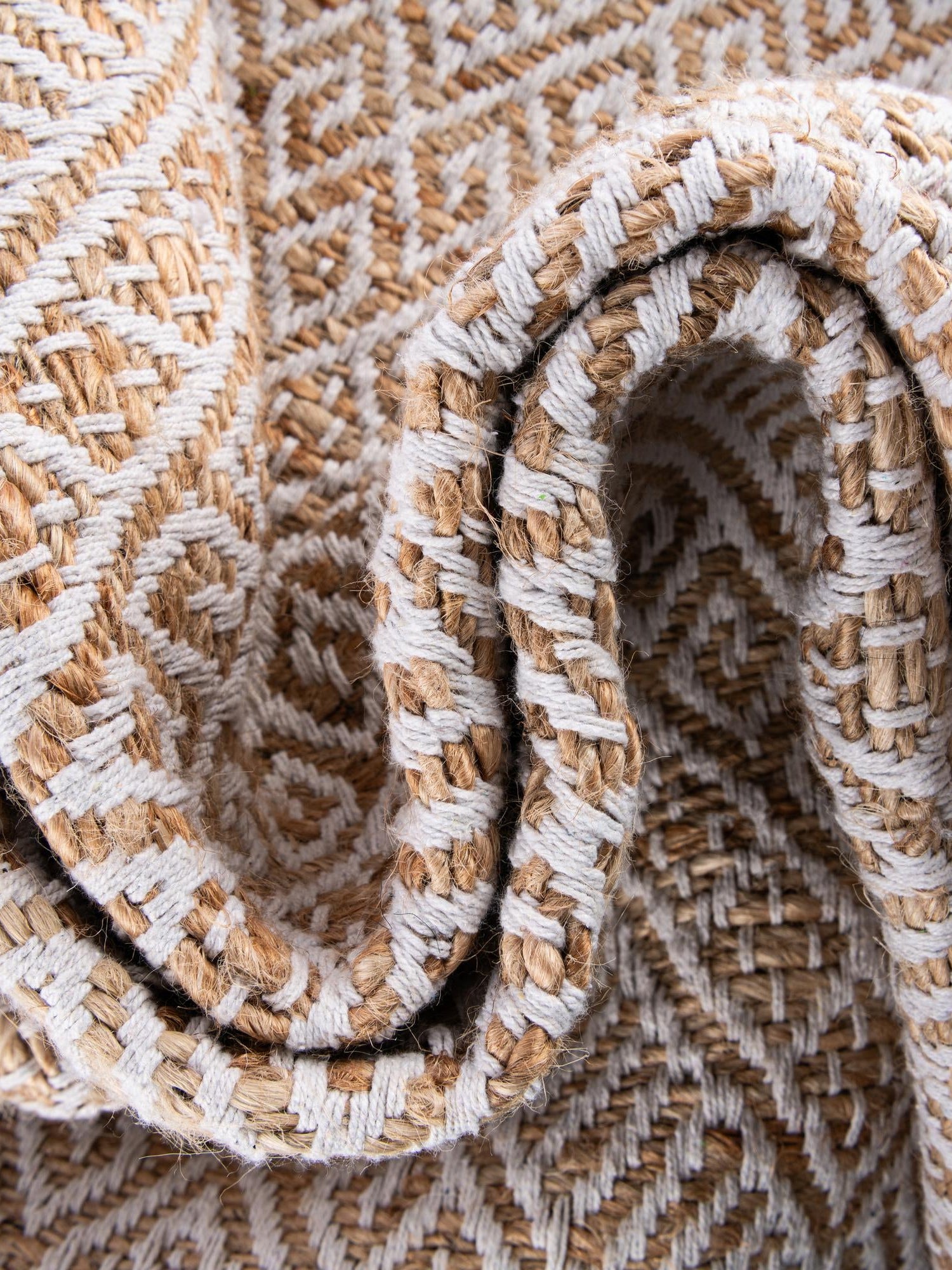 White and Natural 9' x 12' Braided Jute Rectangle Area Rug 100% Jute Hand Braided Natural Eco-Friendly Boho Style Carpet for Living Rooms Dining Office Space Dorms for Sale at Rug Engine