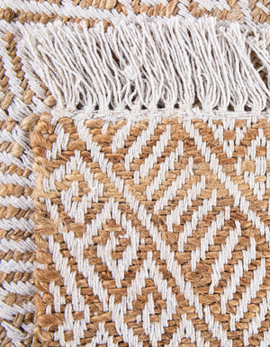 White and Natural 8' x 10' Braided Jute Rectangle Rug