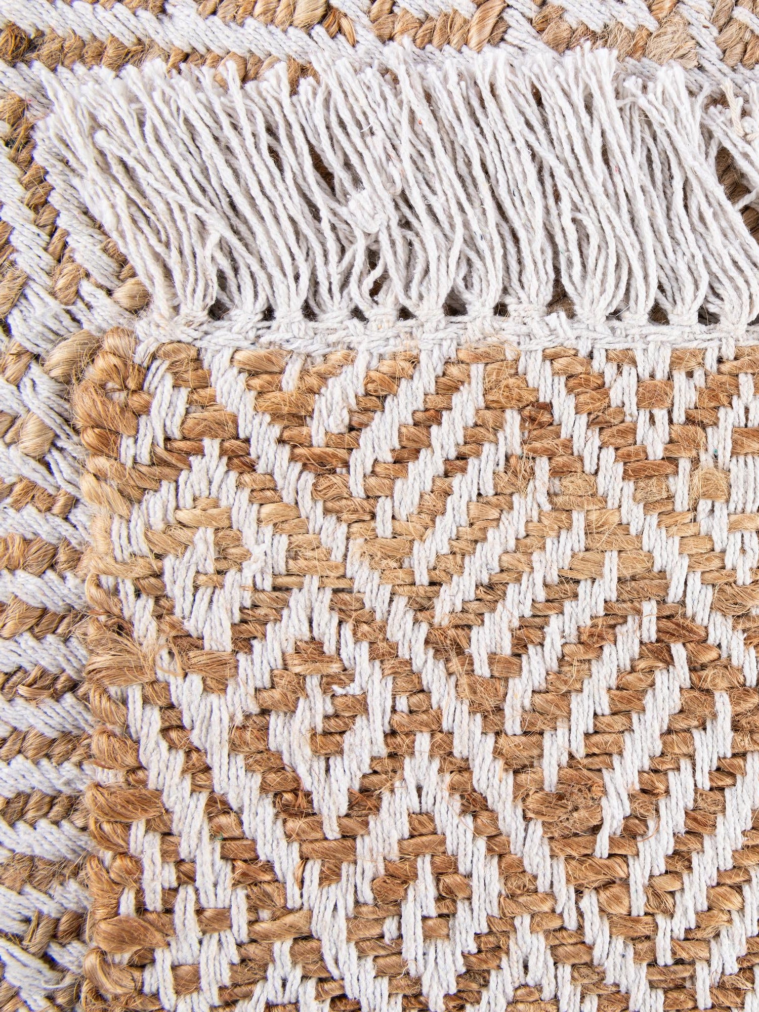 White and Natural 10' x 14' 1 Braided Jute Rectangle Area Rug 100% Jute Hand Braided Natural Eco-Friendly Boho Style Carpet for Living Rooms Dining Office Space Dorms for Sale at Rug Engine