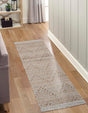 White and Natural 3' x 10' Braided Jute Runner Rug