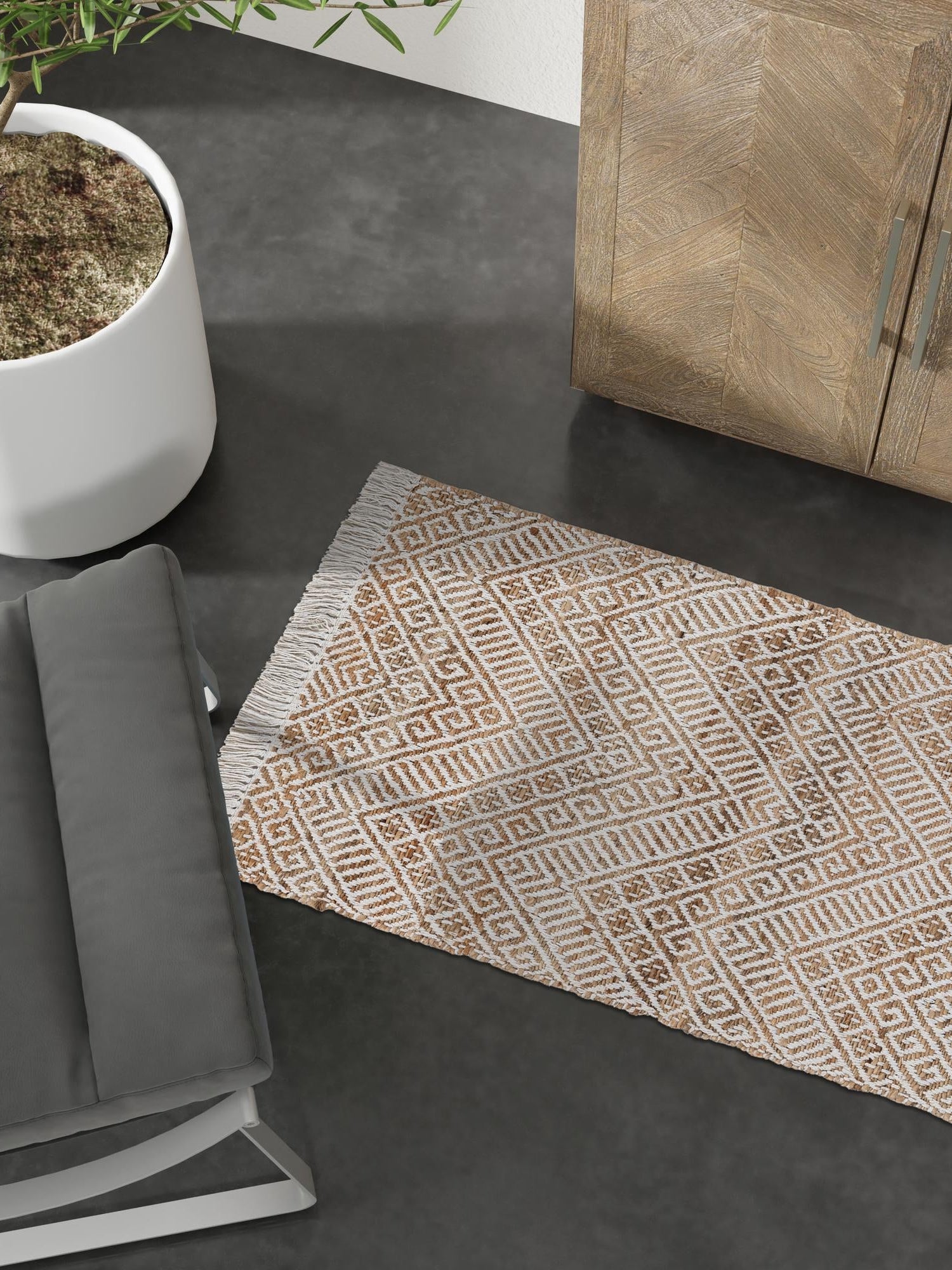 White and Natural 2' x 8' Braided Jute Runner Area Rug 100% Jute Hand Braided Natural Eco-Friendly Boho Style Carpet for Living Rooms Dining Office Space Dorms for Sale at Rug Engine