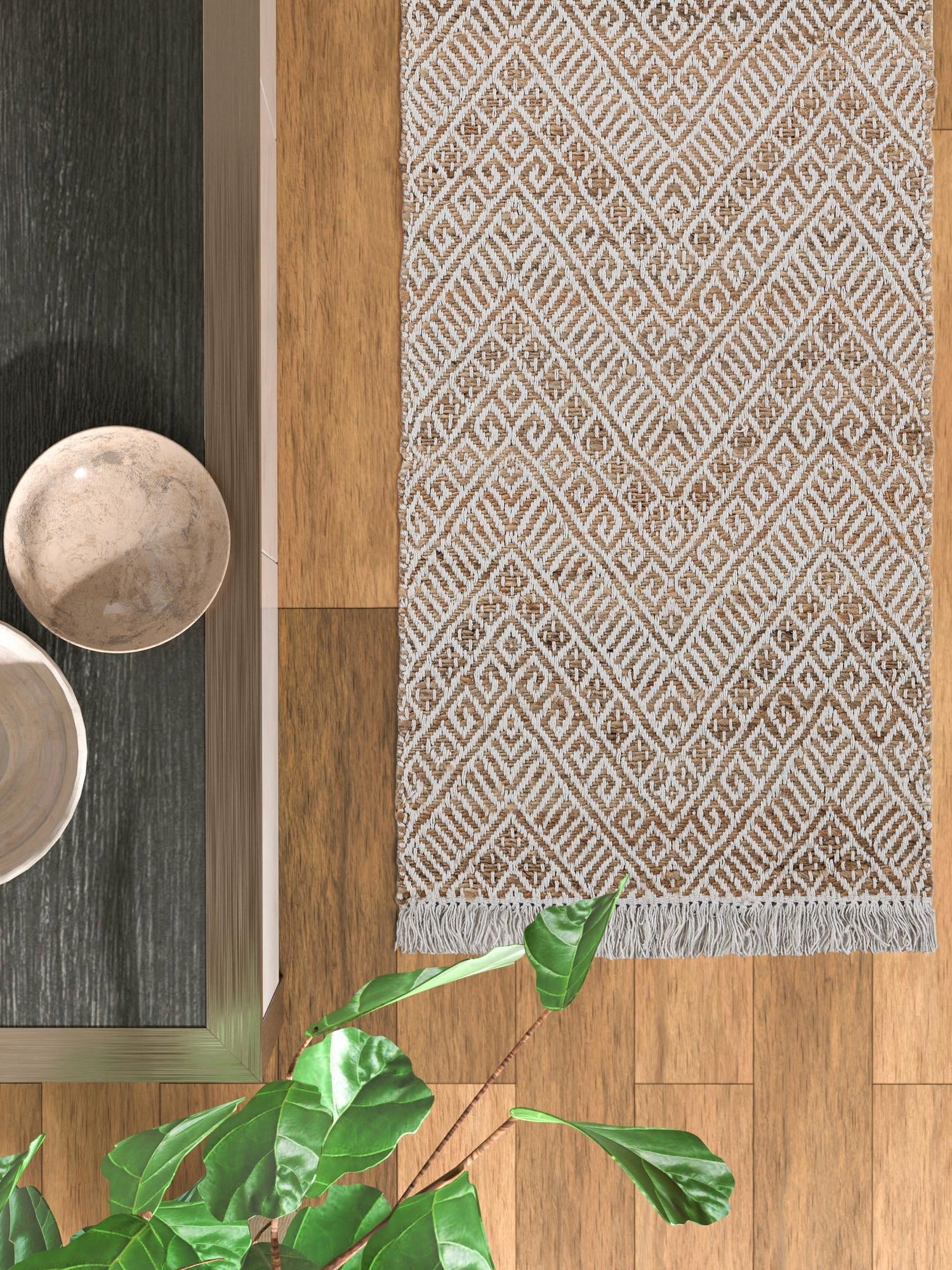 White and Natural 2' 7 x 10' Braided Jute Runner Area Rug 100% Jute Hand Braided Natural Eco-Friendly Boho Style Carpet for Living Rooms Dining Office Space Dorms for Sale at Rug Engine