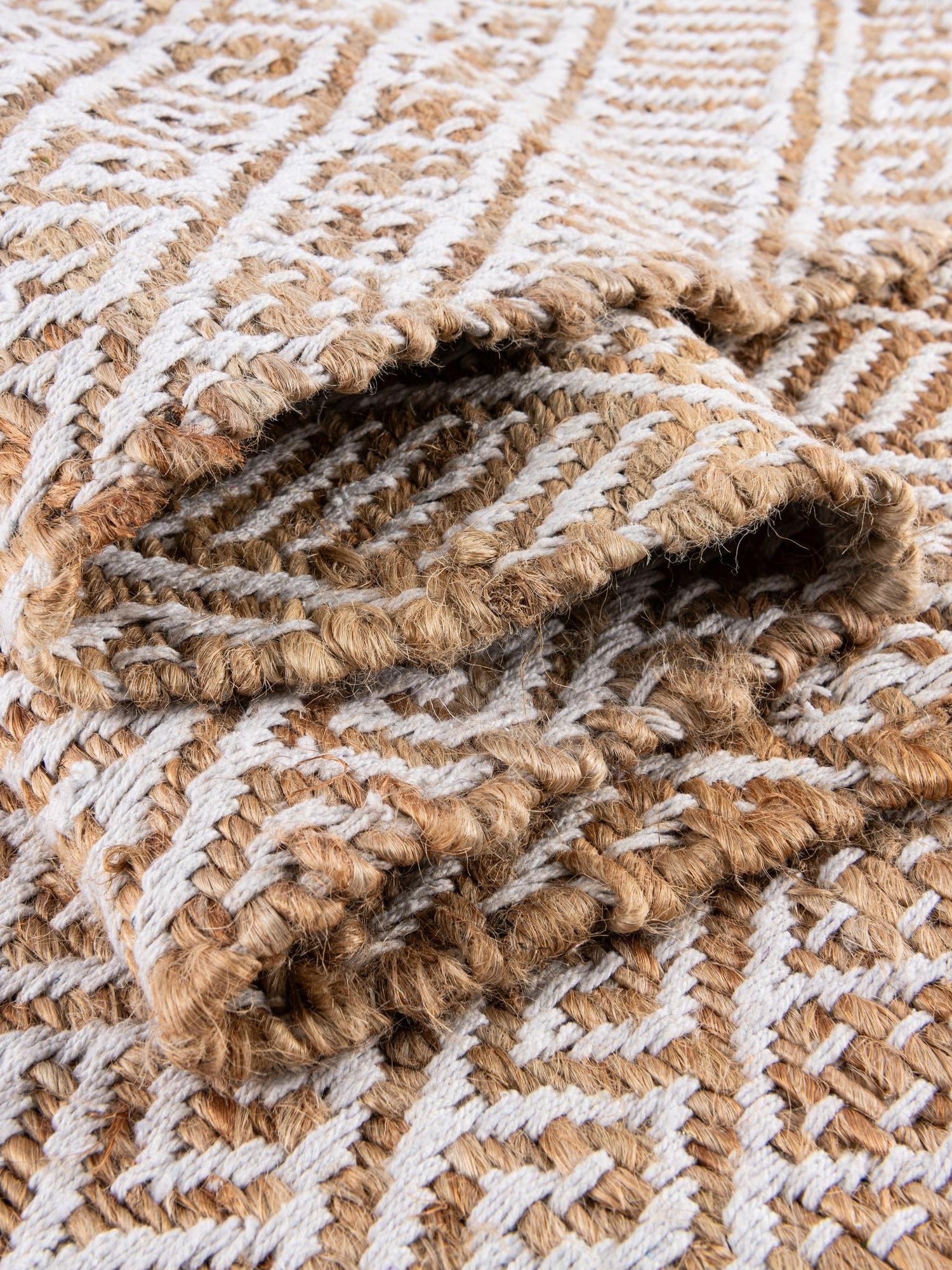 White and Natural 7' 10 x 7' 10 Braided Jute Square Area Rug 100% Jute Hand Braided Natural Eco-Friendly Boho Style Carpet for Living Rooms Dining Office Space Dorms for Sale at Rug Engine