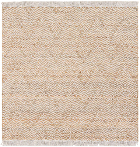 White and Natural 6' 1 x 6' 1 Braided Jute Square Area Rug 100% Jute Hand Braided Natural Eco-Friendly Boho Style Carpet for Living Rooms Dining Office Space Dorms for Sale at Rug Engine