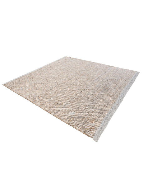 White and Natural 7' 10 x 7' 10 Braided Jute Square Area Rug 100% Jute Hand Braided Natural Eco-Friendly Boho Style Carpet for Living Rooms Dining Office Space Dorms for Sale at Rug Engine