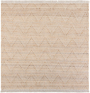 White and Natural 8' x 8' Braided Jute Square Rug