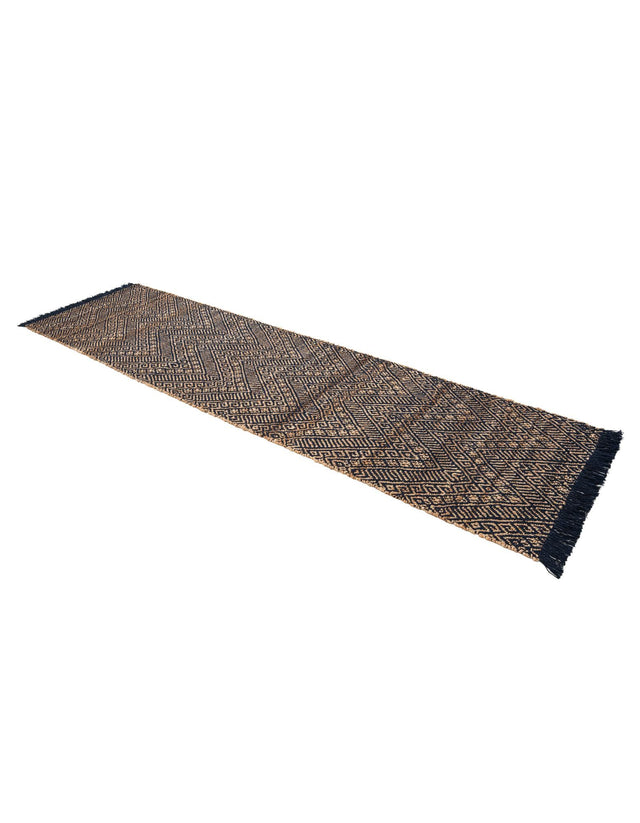 Navy Blue and White 3' x 10' Braided Jute Runner Rug