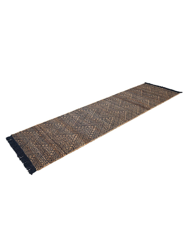 Navy Blue and White 3' x 10' Braided Jute Runner Rug