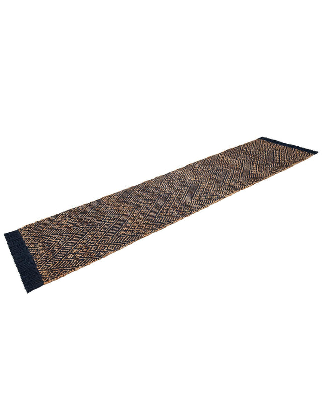 Navy Blue and White 2' x 8' Braided Jute Runner Rug