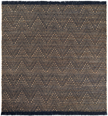 Navy Blue and White 7' 10 x 7' 10 Braided Jute Square Area Rug 100% Jute Hand Braided Natural Eco-Friendly Boho Style Carpet for Living Rooms Dining Office Space Dorms for Sale at Rug Engine
