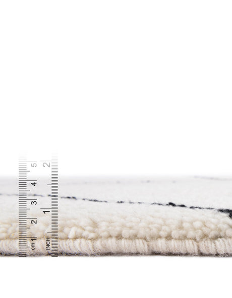 Ivory and Black 9' x 12' Safiya Moroccan Wool Rectangle Area Rug