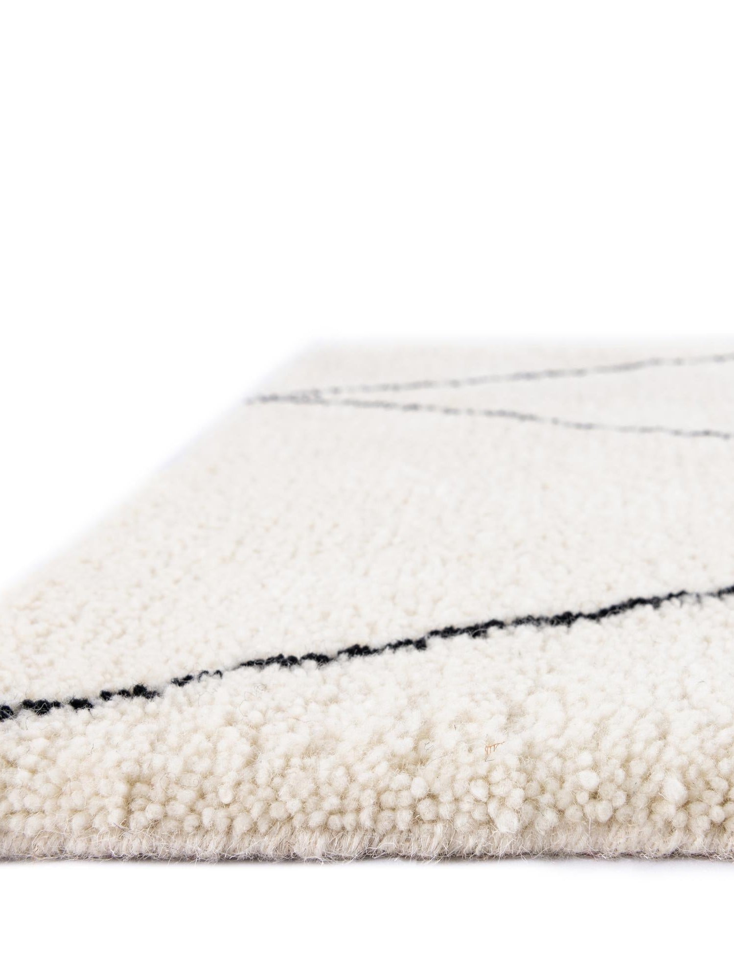 Ivory and Black 9' x 12' Safiya Moroccan Wool Rectangle Area Rug Hand Knotted High Quality New Zealand Wool Luxury Carpet for Interior Design for Sale at Rug Engine