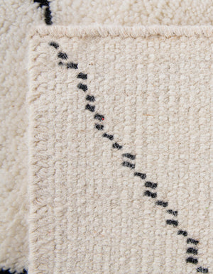 Ivory and Black 2' x 3' 1 Safiya Moroccan Wool Rectangle Area Rug