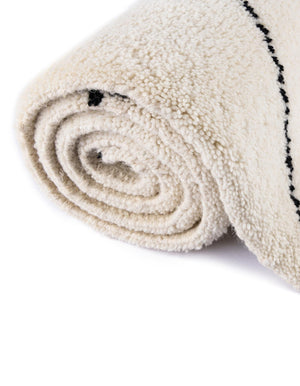 Ivory and Black 2' x 3' 1 Safiya Moroccan Wool Rectangle Area Rug