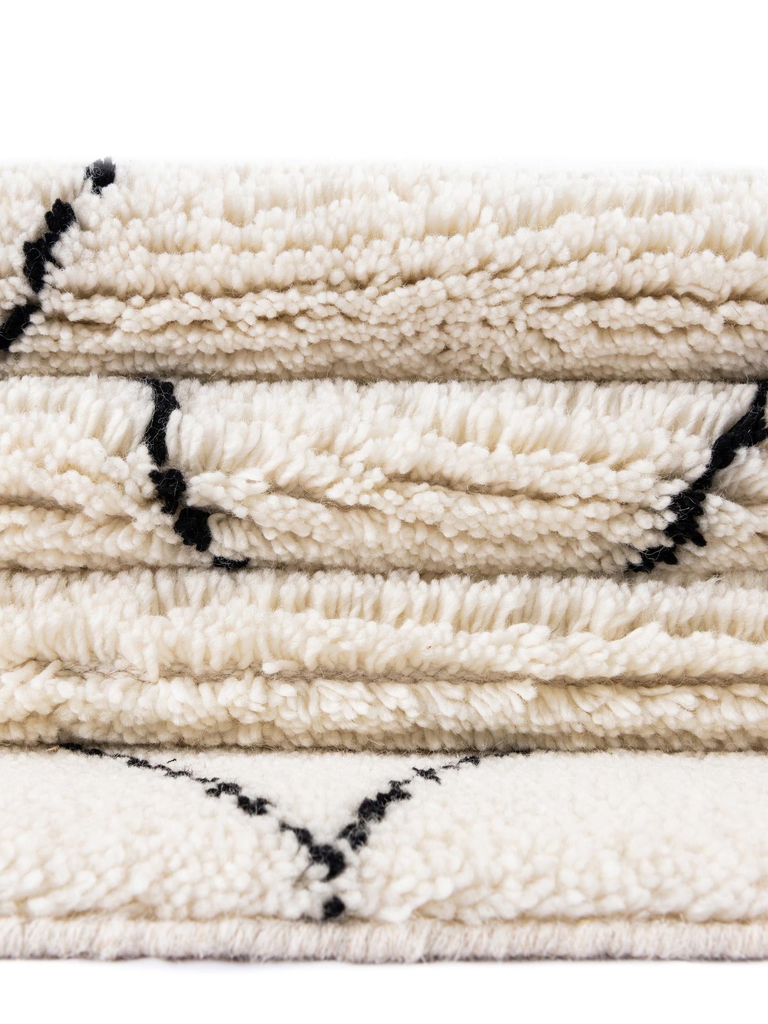 Ivory and Black 9' x 12' Safiya Moroccan Wool Rectangle Area Rug Hand Knotted High Quality New Zealand Wool Luxury Carpet for Interior Design for Sale at Rug Engine