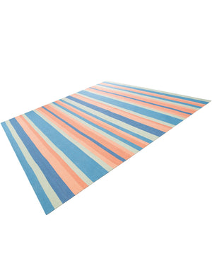 Multicolor 10' x 10' Flatweave Cotton Dhurrie Square Area Rug 100% Chenille All Natural Carpet for Living Rooms, Dining Rooms, Entryway, Foyer for Sale at Rug Engine