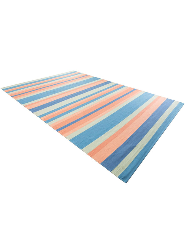 Multicolor 10' x 14' 1 Flatweave Cotton Dhurrie Rectangle Area Rug 100% Chenille All Natural Carpet for Living Rooms, Dining Rooms, Entryway, Foyer for Sale at Rug Engine