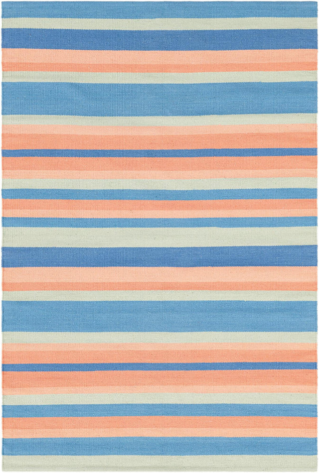 Multicolor 4' 1 x 6' 1 Flatweave Cotton Dhurrie Rectangle Area Rug 100% Chenille All Natural Carpet for Living Rooms, Dining Rooms, Entryway, Foyer for Sale at Rug Engine