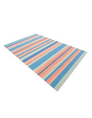 Multicolor 5' 1 x 8' Flatweave Cotton Dhurrie Rectangle Area Rug 100% Chenille All Natural Carpet for Living Rooms, Dining Rooms, Entryway, Foyer for Sale at Rug Engine