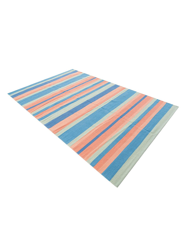 Multicolor 5' 1 x 8' Flatweave Cotton Dhurrie Rectangle Area Rug 100% Chenille All Natural Carpet for Living Rooms, Dining Rooms, Entryway, Foyer for Sale at Rug Engine