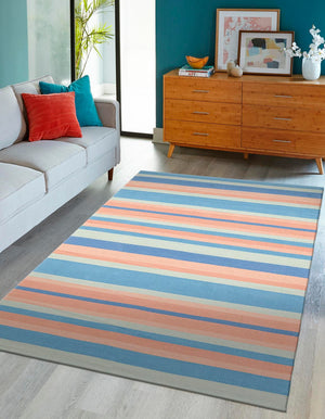 Multicolor 6' 1 x 9' Flatweave Cotton Dhurrie Rectangle Area Rug 100% Chenille All Natural Carpet for Living Rooms, Dining Rooms, Entryway, Foyer for Sale at Rug Engine