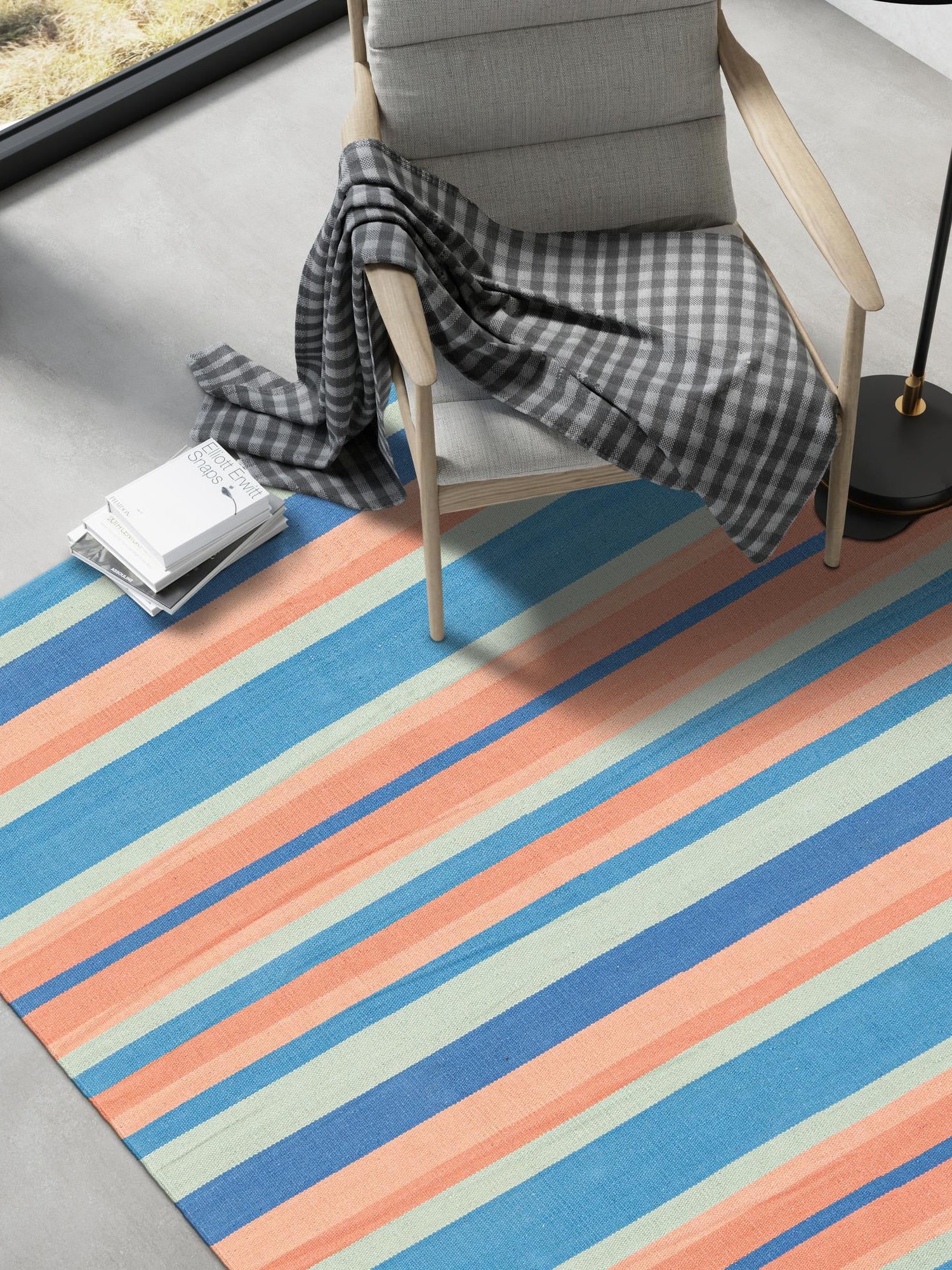 Multicolor 3' 1 x 5' 1 Flatweave Cotton Dhurrie Rectangle Area Rug 100% Chenille All Natural Carpet for Living Rooms, Dining Rooms, Entryway, Foyer for Sale at Rug Engine