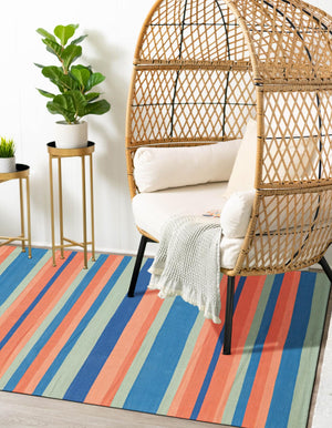 Multicolor 4' 1 x 6' 1 Flatweave Cotton Dhurrie Rectangle Area Rug 100% Chenille All Natural Carpet for Living Rooms, Dining Rooms, Entryway, Foyer for Sale at Rug Engine