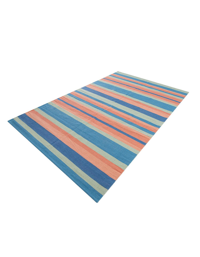 Multicolor 5' 1 x 8' Flatweave Cotton Dhurrie Rectangle Area Rug 100% Chenille All Natural Carpet for Living Rooms, Dining Rooms, Entryway, Foyer for Sale at Rug Engine