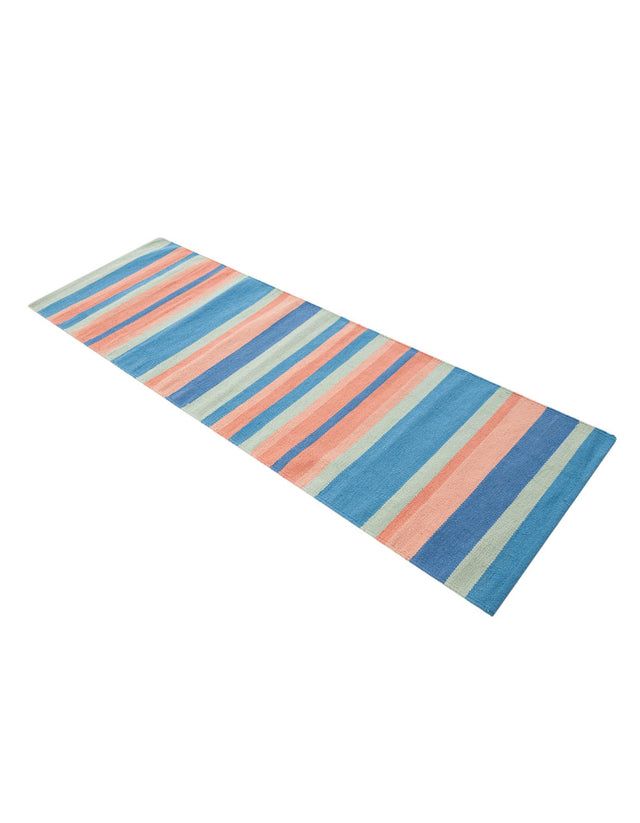 Multicolor 2' x 6' 1 Flatweave Cotton Dhurrie Runner Area Rug 100% Chenille All Natural Carpet for Living Rooms, Dining Rooms, Entryway, Foyer for Sale at Rug Engine