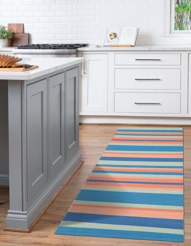 Multicolor 2' x 6' 1 Flatweave Cotton Dhurrie Runner Area Rug 100% Chenille All Natural Carpet for Living Rooms, Dining Rooms, Entryway, Foyer for Sale at Rug Engine