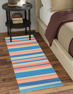 Multicolor 2' x 5' 1 Flatweave Cotton Dhurrie Runner Area Rug 100% Chenille All Natural Carpet for Living Rooms, Dining Rooms, Entryway, Foyer for Sale at Rug Engine