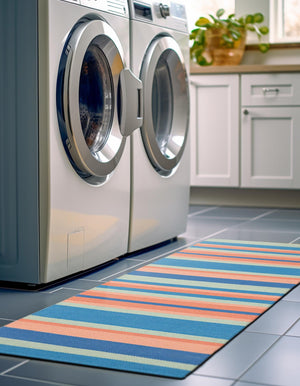 Multicolor 2' x 5' 1 Flatweave Cotton Dhurrie Runner Area Rug 100% Chenille All Natural Carpet for Living Rooms, Dining Rooms, Entryway, Foyer for Sale at Rug Engine